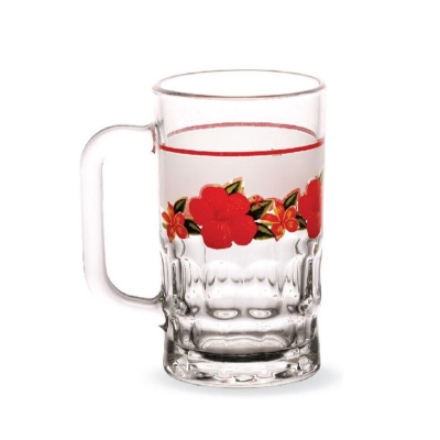 Picture of Everyday Use Transparent Beautiful unique design Water /Drinking/Coke /Sorbat /Juice premiumv Big Size 300 Ml Mug 1 Piece-Multicolor