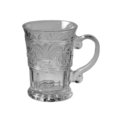 Picture of Everyday Use Transparent Beautiful unique design Water /Drinking/Coke /Sorbat /Juice premiumv Big Size 400 Ml Mug 1 Piece-White