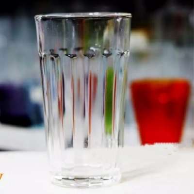 Picture of Everyday Use  good quality strong crystal clear unique design Heavy 320 Ml Drinking Water glass set 6 pcs-White