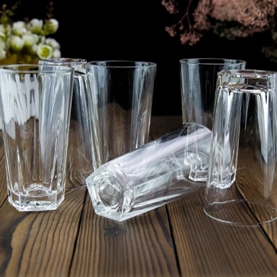 Picture of Beautiful unique   design 5 Angel good quality strong crystal clear  Heavy 320 Ml Drinking Water glass set 6 pcs-White