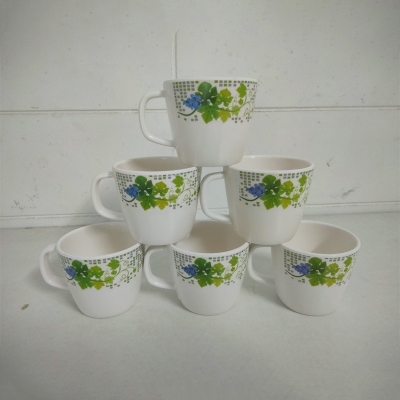 Picture of Everyday Use good quality strong unique design Heavy Melamine Round Tea  Coffee Cup Set ( ITALIANO Melamine ) 6 Piece-White