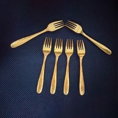 Picture of Stainless Stee Long Handle Fork Spoon Set (6 Pcs)-Multicolor