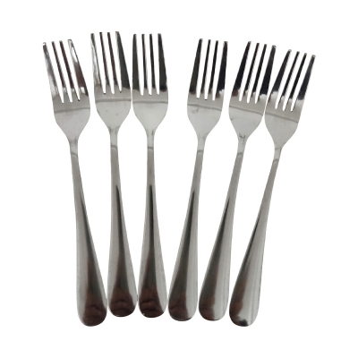 Picture of Stainless Stee Long Handle Fork Spoon Set (6 Pcs)-Multicolor