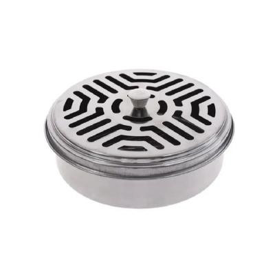 Picture of Stainless Steel Mosquito Coil Holder with Lid, Coil Stand/ Mosquito Coil Holder/ Mosquito Coil Stand/Mosquito Coil Case 6 Inch - Pack of 1 SET