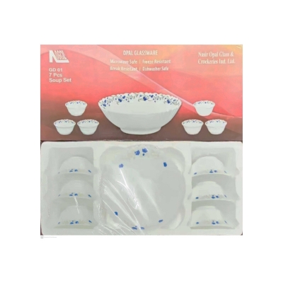 Picture of Nasir 7 Pcs Opal Glassware Dinner Soup Set-Multicolor