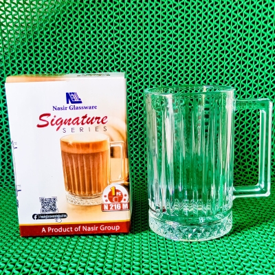 Picture of Crystal Clear transparent Beautiful unique design Water Mug/Drinking/Coke /Sorbat /Juice premium Mug 1 Piece-White