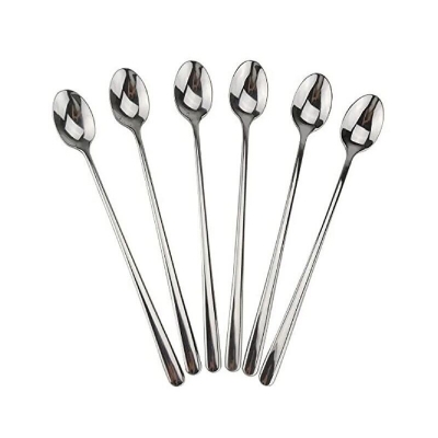 Picture of Good Quality Strong Beautiful Unic Design Stainless Steel Achar Spoon Set 6 Piece Long Pickle Set-Silver