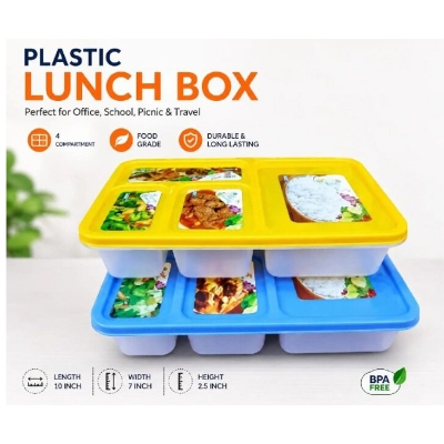 Picture of Good Quality Unique Design New Plastic Lunch Box 1pcs-Multicolor