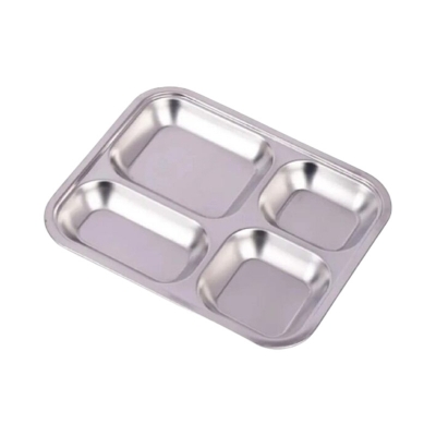 Picture of Everyday Use good quality strong Stainless Steel unique design strong Divided Dinner Plate Sets 4 Compartments Plate 1Piece-Multicolor