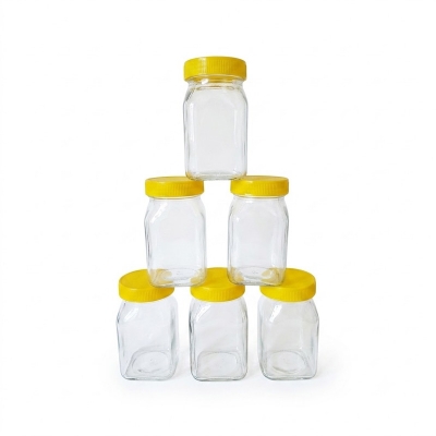Picture of Glassware food jar food container, glass jar 250gm 6pc-Transparent