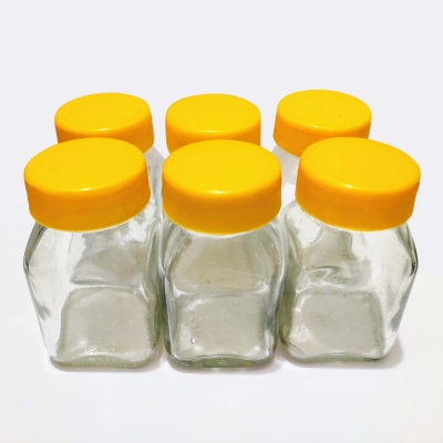 Picture of Everyday Use New Glassware food jar , food container, glass jar 100 gm 6 Piece-Transparent
