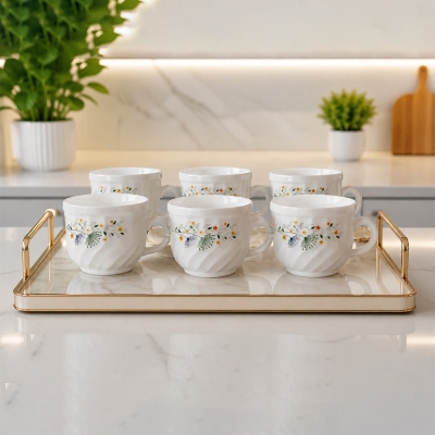 Picture of Opal Printed Tea Coffee Mug Set ১৮০ Ml 6 Piece-Multicolor