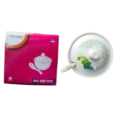 Picture of High quality Lobon Dani/ Melamine Solt Pot/ Solt Pot Set- 1pcs-White