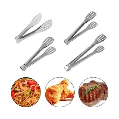 Picture of Stainless Steel Food Clip/ Tongs Spoon/ Clamp Salad Serving/ Barbecue Tongs/ BBQ -1Pc Tools-Silver