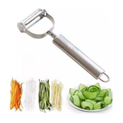 Picture of Vegetable Cutter and Peeler Stainless Steel Peeler Fruit Spud Speed Slicer Cutter silver -peeler-Multicolor