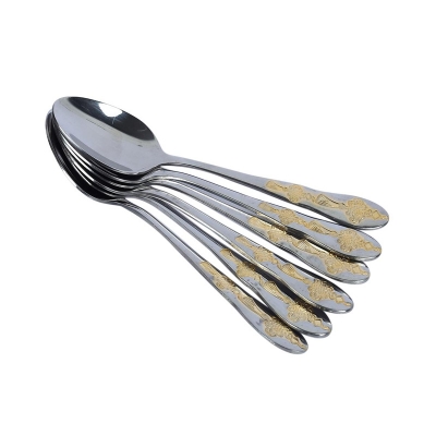 Picture of The 6-Piece Stainless Steel Spoon Set, Featuring Multi-Design Options, Offers Durability And Functionality For Various Culinary Tasks-Multicolor