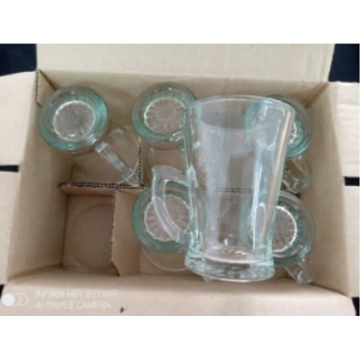 Picture of Everyday Use Good Quality Tea coffee Cup set Crystal Clear transparent Beautiful unique design Premium Cup Set 6 Piece  per capacity 120 Ml-Multicolor
