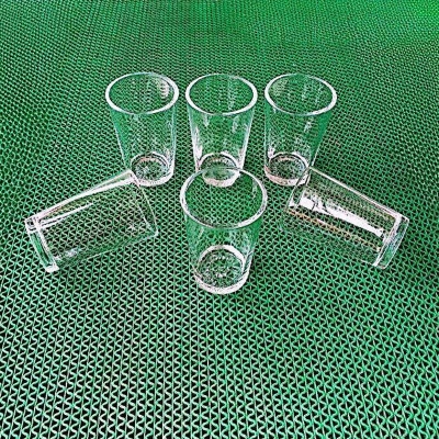Picture of Everyday Use Good Quality Tea coffee Cup set Crystal Clear transparent Beautiful unique design Premium Cup Set 6 Piece 100 Ml-White