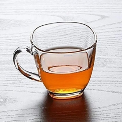 Picture of Everyday Use Good Quality Tea coffee Cup set Crystal Clear transparent Beautiful unique design Premium Cup Set 6 Piece 150 Ml-White