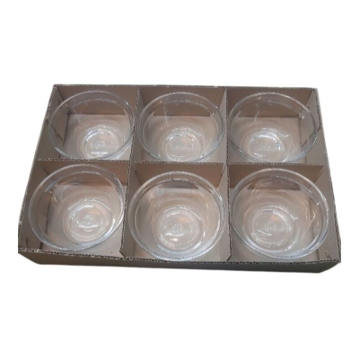 Picture of Everyday Use good quality Strong unique design Heavy Crystal clear 200 Ml Firni Bati Set/ Curry bati /Snack Bowl Set/Soup Set/-6 Piece-White