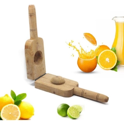 Picture of Wooden Lemon Squeezer - Home and Kitchen essential, 1pc, crafted from wood for efficient juice extraction with a rustic touch-Off White