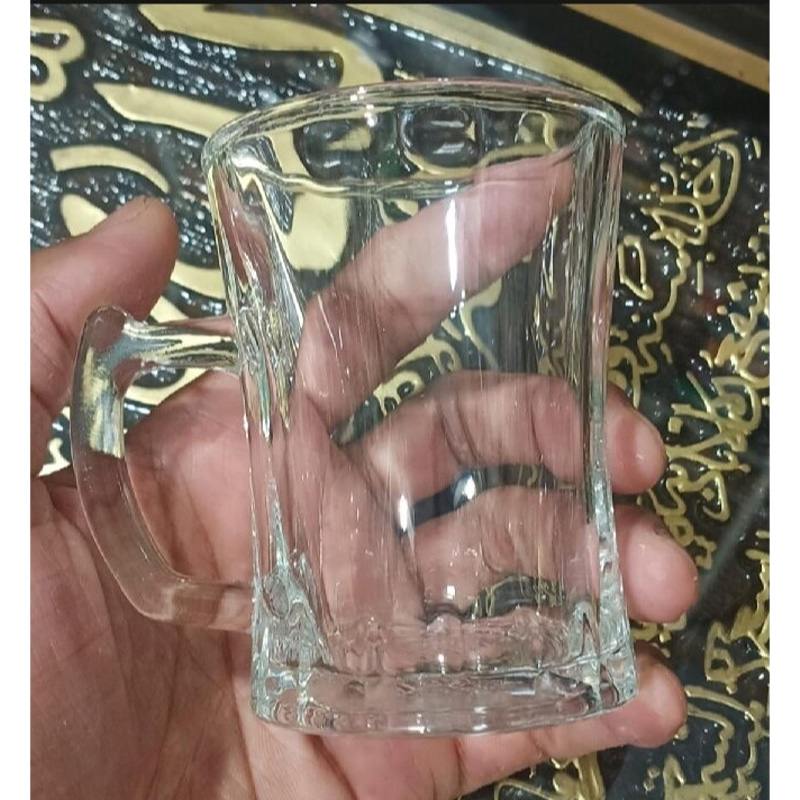 Picture of Good Quality Everyday UseTea coffee Cup set Crystal Clear transparent Beautiful unique design Premium Cup Set 6 Piece 100 Ml-White