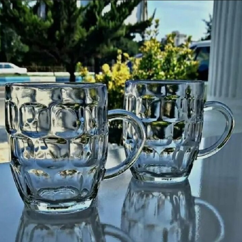 Picture of Everyday Use  Transparent Beautiful unique design Water /Drinking/Coke /Sorbat /Juice premiumv  Big Size 500 Ml Mug 1 Piece-White