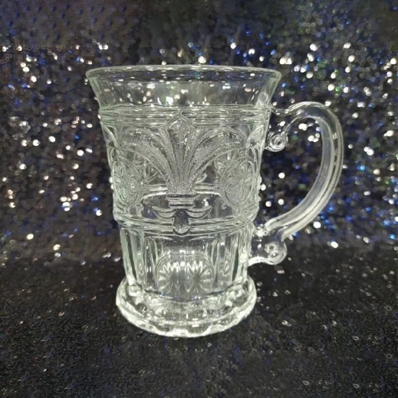Picture of Everyday Use Transparent Beautiful unique design Water /Drinking/Coke /Sorbat /Juice premiumv Big Size 400 Ml Mug 1 Piece-White