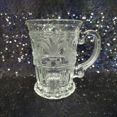 Picture of Everyday Use Transparent Beautiful unique design Water /Drinking/Coke /Sorbat /Juice premiumv Big Size 400 Ml Mug 1 Piece-White