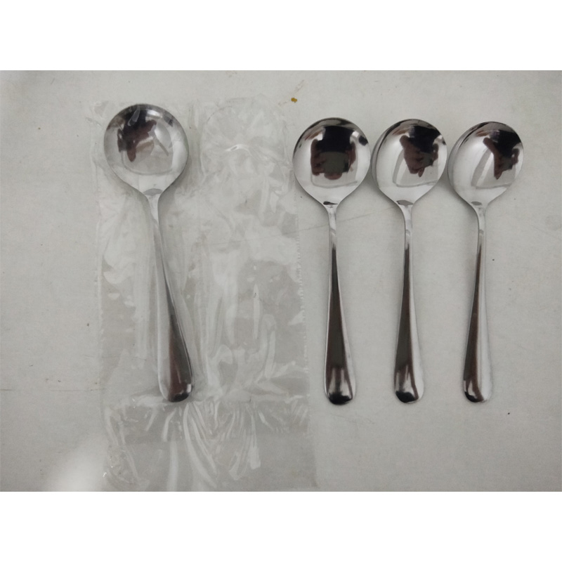 Picture of Stainless Stee  Long Handle Spoon Round Soup Spoon Tea Set 6 pcs-Multicolor