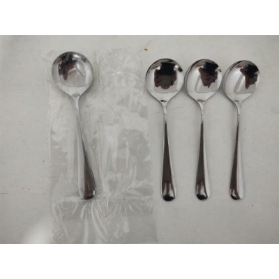 Picture of Stainless Stee  Long Handle Spoon Round Soup Spoon Tea Set 6 pcs-Multicolor