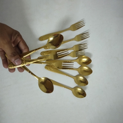 Picture of Spoon Set/ Cutlery Set/ HIGH QUALITY Stainless Steel Spoon Set 12-Pieces (Tea Spoon 6-Pieces & Fork Spoon 6-Pieces)-Multicolor