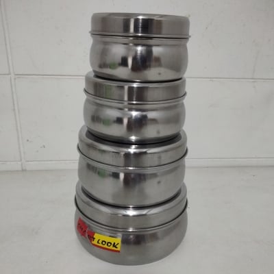 Picture of 4Pcs Bowl Set Bati Set -High Quality Steel - Upgrade Your Kitchenware Collection With This Set Of High-Quality Steel Bowls Perfect For Food Storage-White