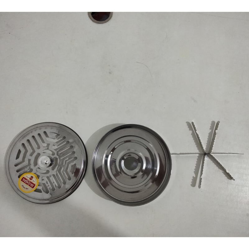 Picture of Stainless Steel Mosquito Coil Holder with Lid, Coil Stand/ Mosquito Coil Holder/ Mosquito Coil Stand/Mosquito Coil Case 6 Inch - Pack of 1 SET
