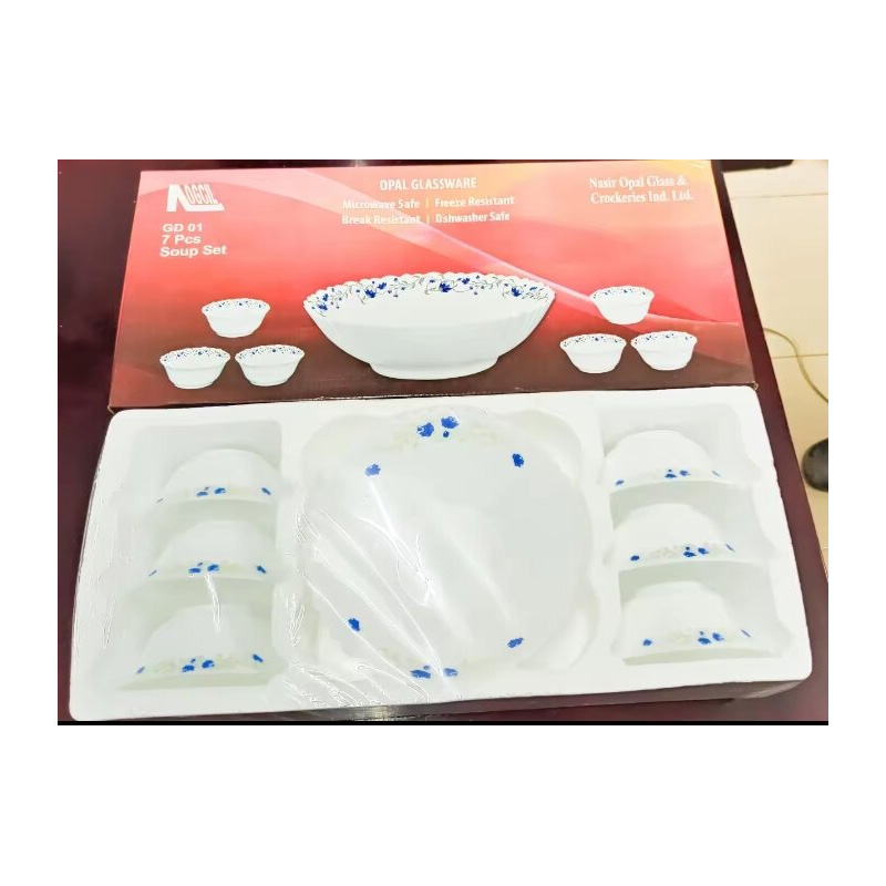 Picture of Nasir 7 Pcs Opal Glassware Dinner Soup Set-Multicolor