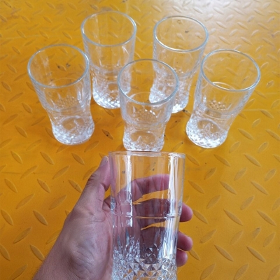 Picture of Olila Crystal clear Heavy Drinking water Tall Glass Set  6 Piece 250 Ml-White