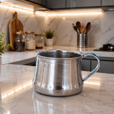 Picture of good quality strong majbut Round stainless steel  water mug 700 Ml 1Piece-Silver