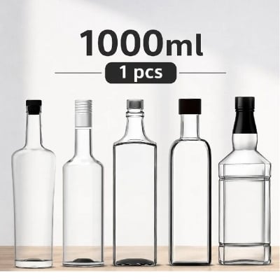 Picture of Everyday Use Good Qualities Unique Design Beautiful Style glass Milk Bottle/water bottle 1 liter 1 Piece-Multicolor