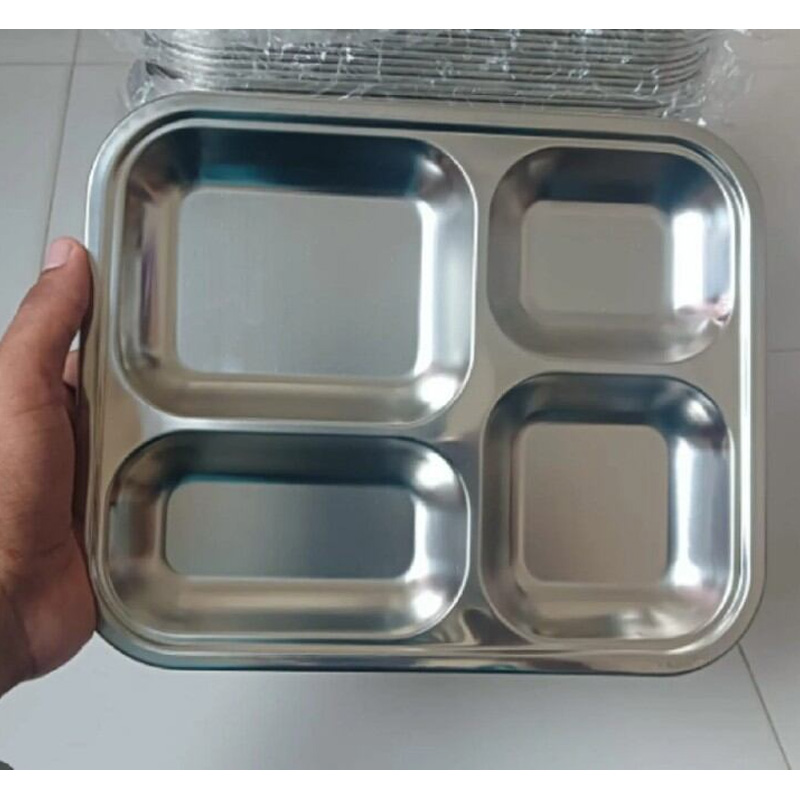 Picture of Everyday Use good quality strong Stainless Steel unique design strong Divided Dinner Plate Sets 4 Compartments Plate 1Piece-Multicolor