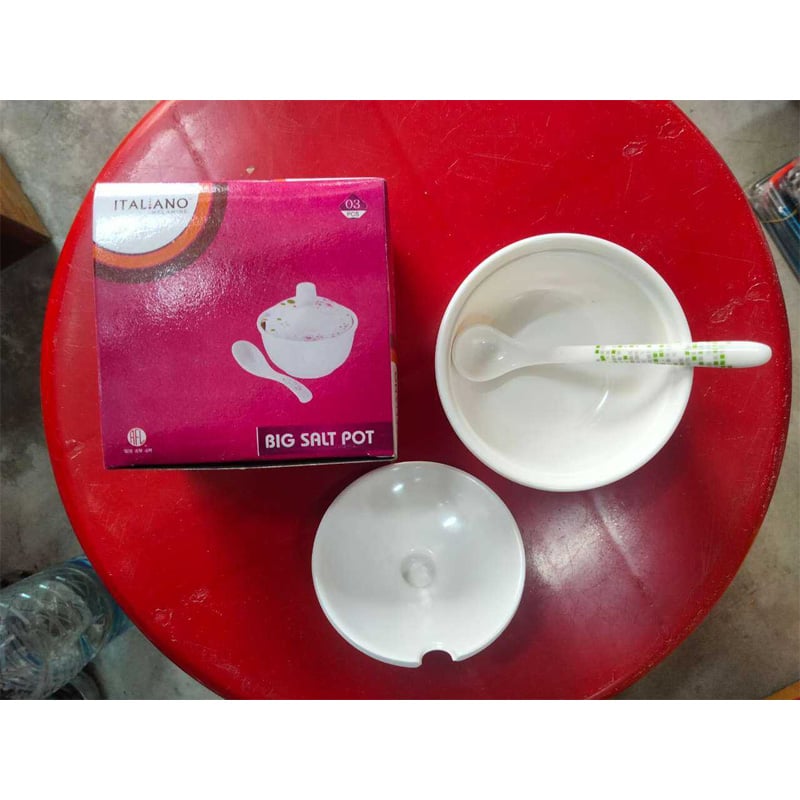 Picture of High quality Lobon Dani/ Melamine Solt Pot/ Solt Pot Set- 1pcs-White