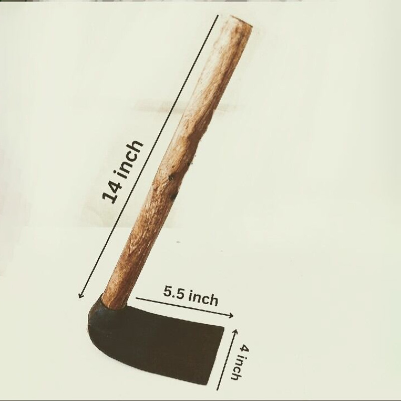 Picture of Garden Hoe Spade / Kodal, Kodal Garden Hoe Spade with Wooden Handle Agricultural Tool, MINI Kodal - 1 Pic Gardening Tools কোদাল-Brown