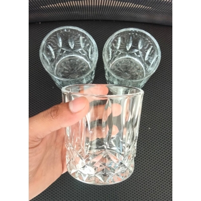 Picture of Everyday Use good quality Strong Crystal Clear Unique design Heavy Sharbat Juice Lassie Glass Set 6 Piece capacity 250 Ml N29T Model-White