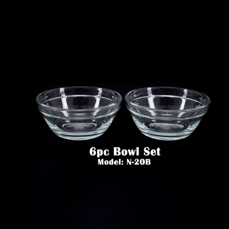 Picture of Everyday Use good quality Strong unique design Heavy Crystal clear 200 Ml Firni Bati Set/ Curry bati /Snack Bowl Set/Soup Set/-6 Piece-White