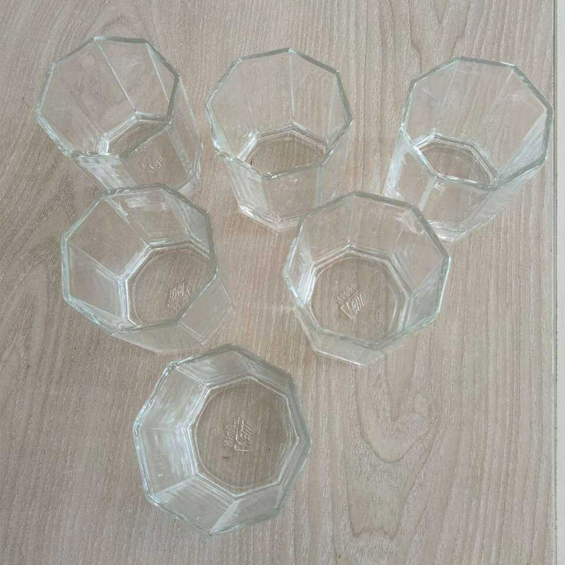 Picture of Everyday Use good quality Strong Crystal Clear Unique design Heavy  Sharbat   Juice Lassie  Glass Set 200 Ml  6 Piece-White