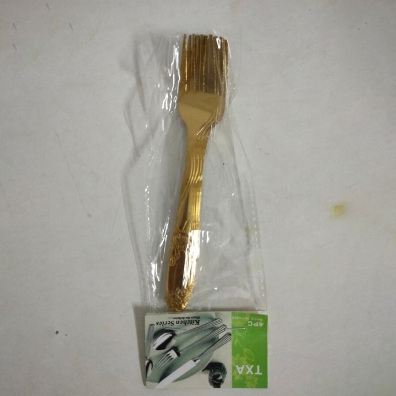 Picture of Stainless Stee Long Handle Fork Spoon Set (6 Pcs)-Multicolor