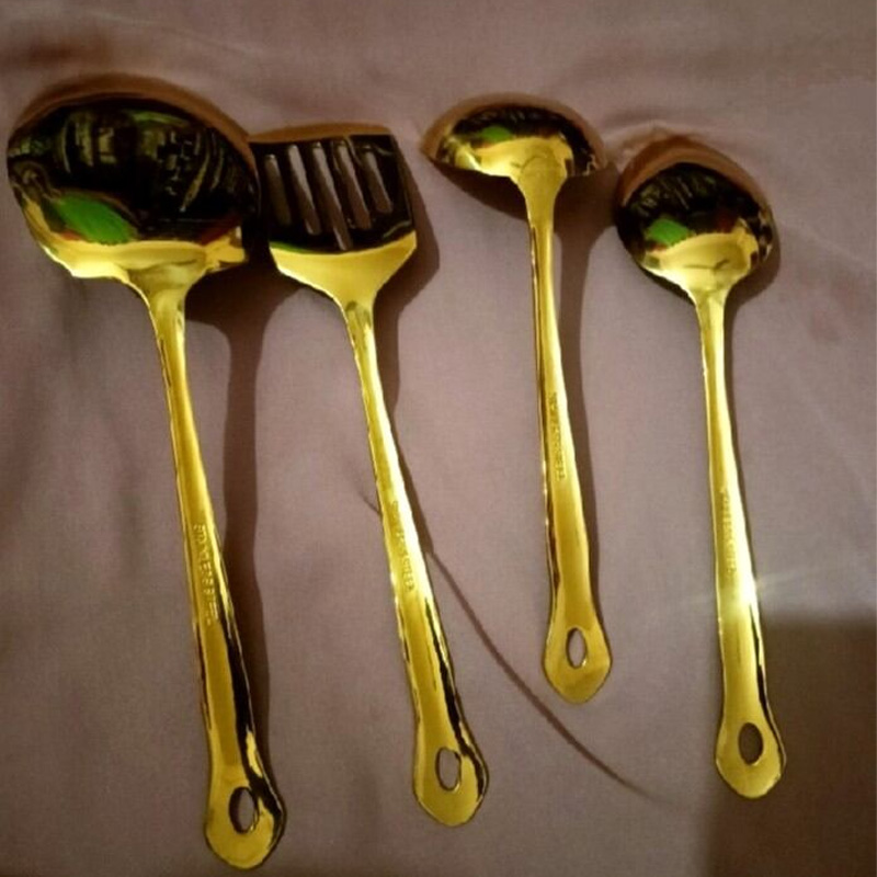 Picture of Serving Spoon Set/Stainless Steel Spoon Set-4 Pieces Set-White
