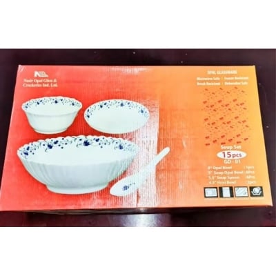 Picture of Nasir 15 Pcs Opal Glassware Dinner Soup Set-Multicolor