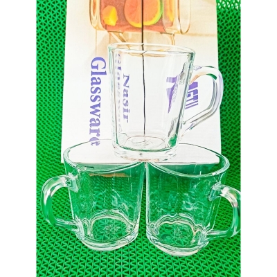 Picture of Transparen  good Quality crystal clear strong 100 Ml Tea  coffee Cup Set 6 Piece-White