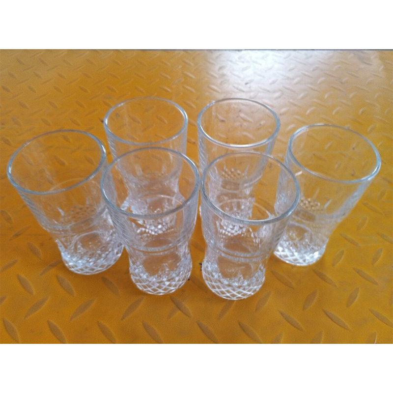Picture of Olila Crystal clear Heavy Drinking water Tall Glass Set  6 Piece 250 Ml-White