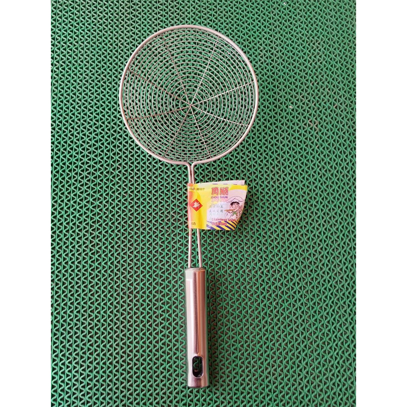 Picture of good  quality  strong Stainless Steel  Frying Tel Chakni Steel Deep Frying Spoon Oil Strainer Net Fryer 1Piece-Silver